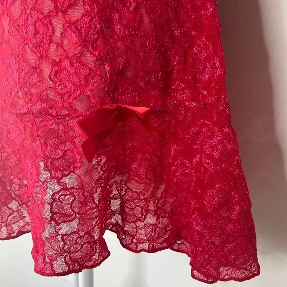 Red Lace Bow Lingerie